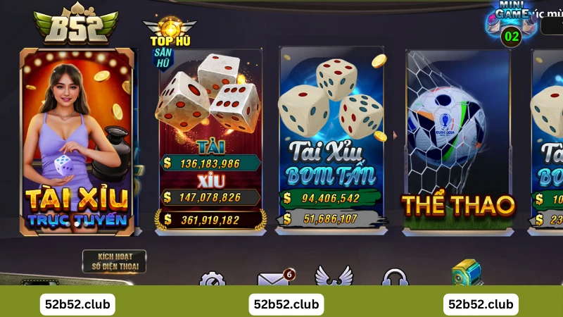Loại hình game tài xỉu B52