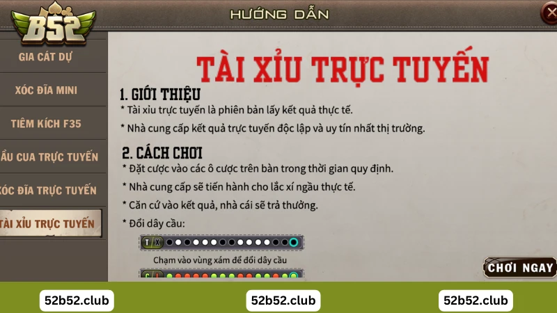 Cách chơi tài xỉu B52 Club