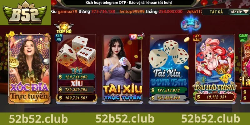 Live casino B52 Club thú vị