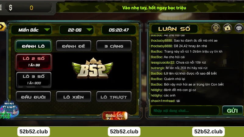 Lô đề 1 ăn 900 B52