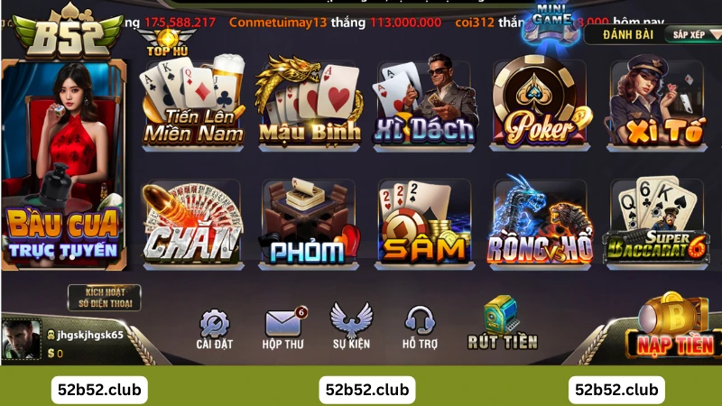 Sảnh game bài B52 Club