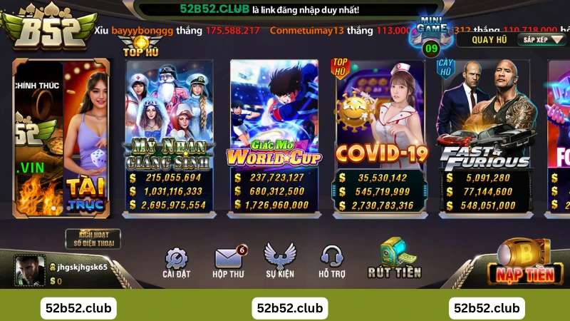 Sảnh game nổ hũ B52